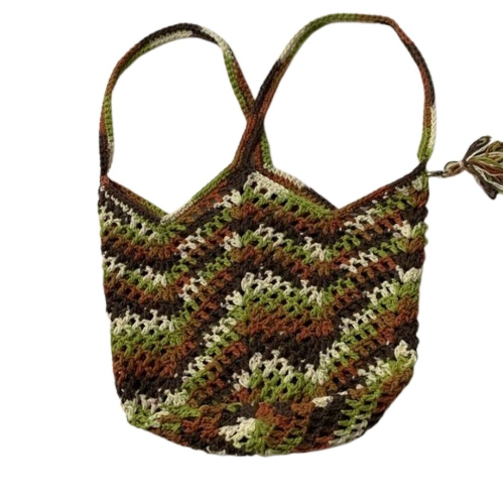 Handcrafted Multicolor Crochet Tote Bag